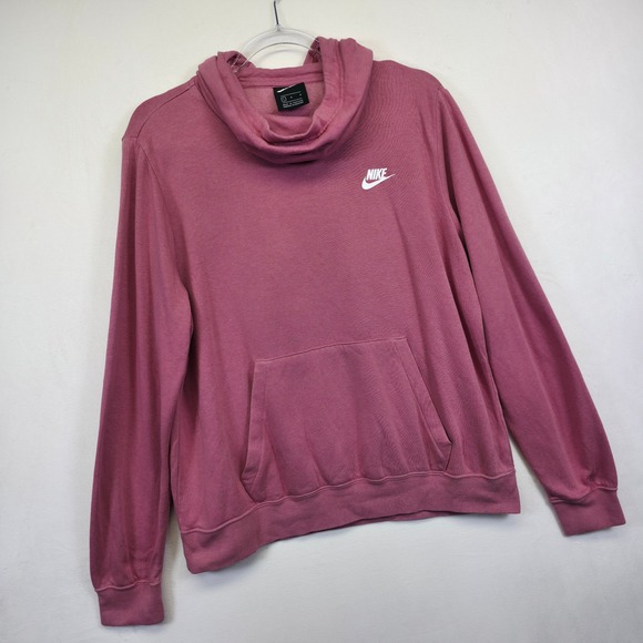 Nike Hoodie Womens L Pink Athleisure Pullover Sweatshirt Casual Cozy - Picture 9 of 14